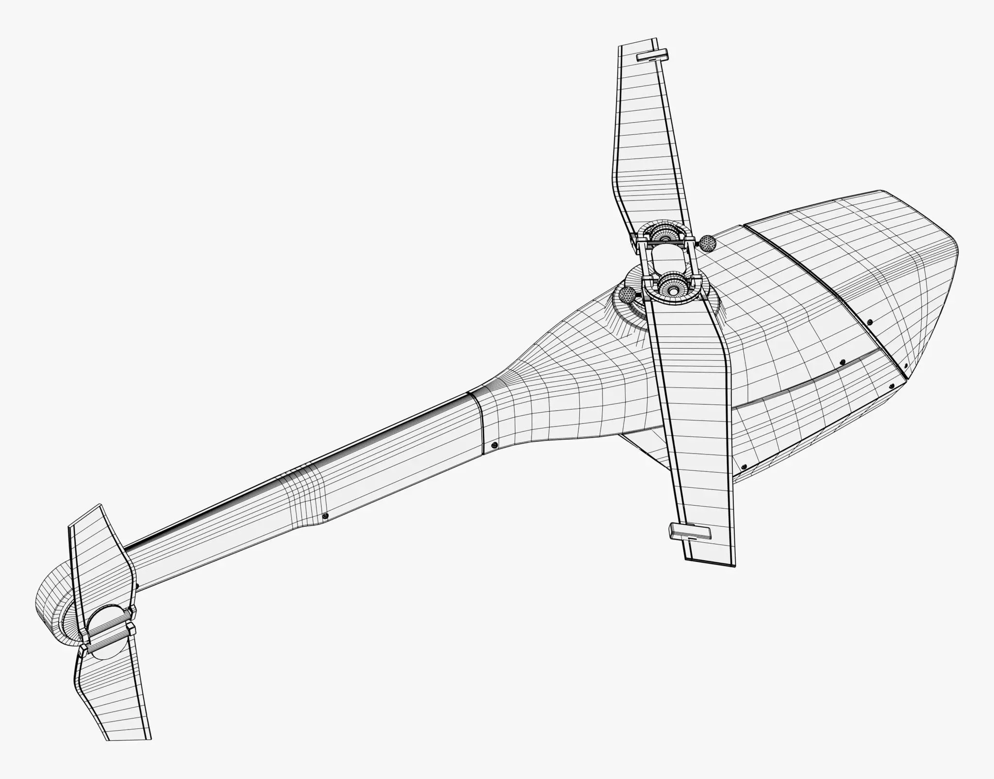 RC Helicopter Recon Drone M1 3D model_9