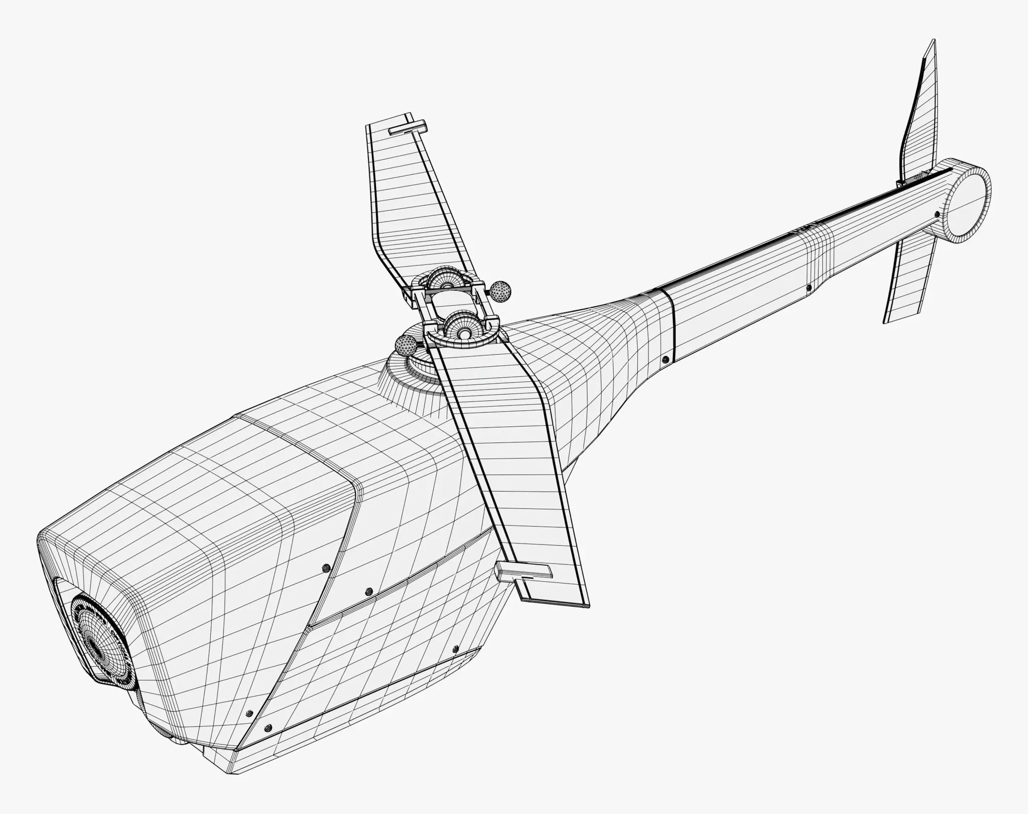 RC Helicopter Recon Drone M1 3D model_8