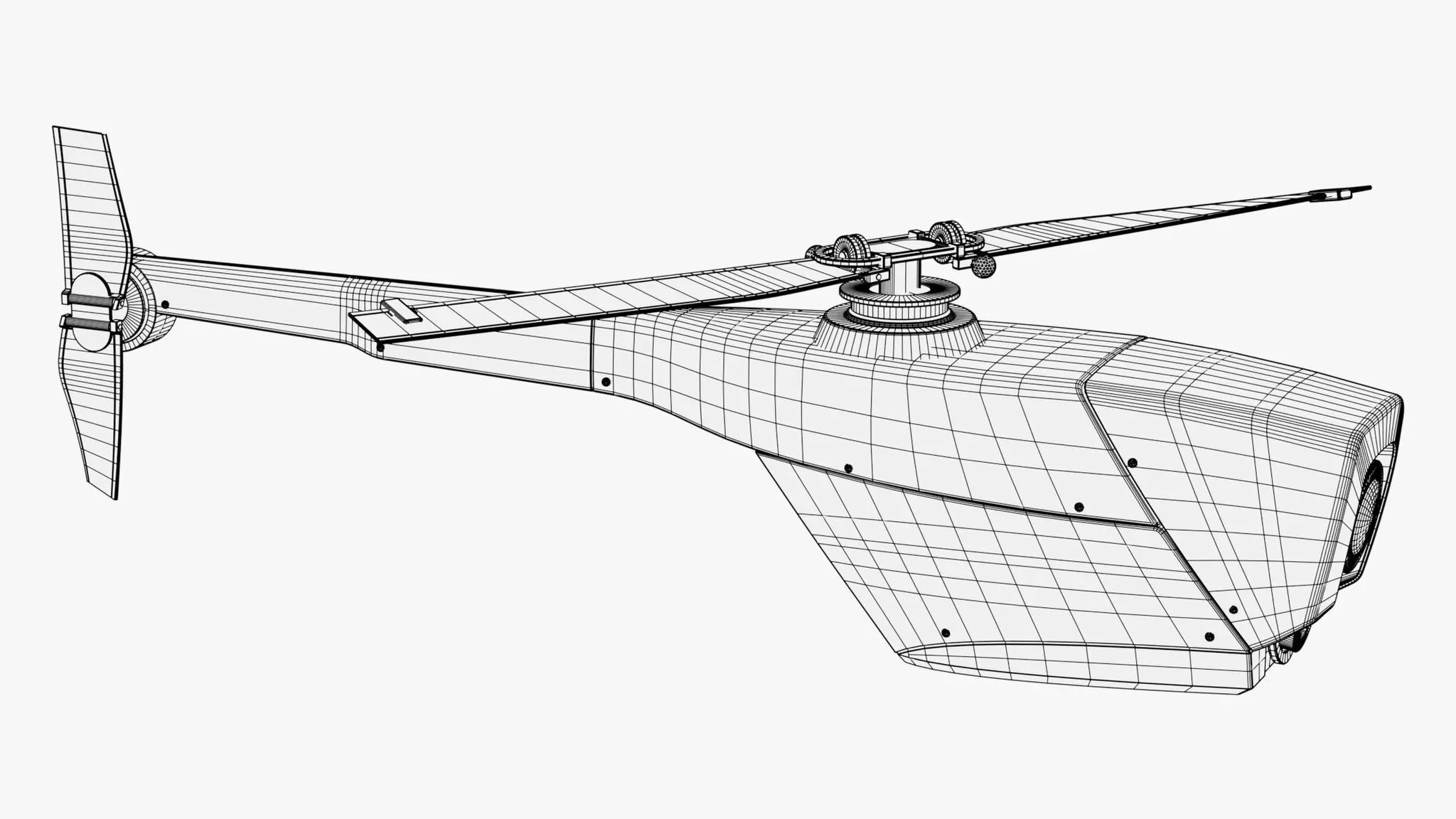 RC Helicopter Recon Drone M1 3D model_10