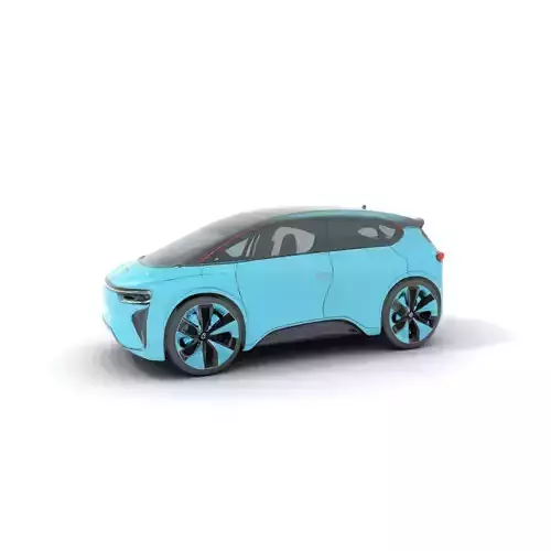 Sleek Cyan Electric Car model pack Low-poly 3D model