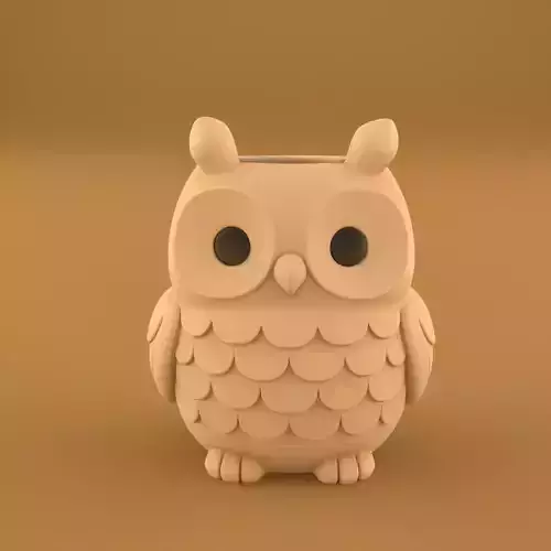 Cute Owl Planter 3D print model