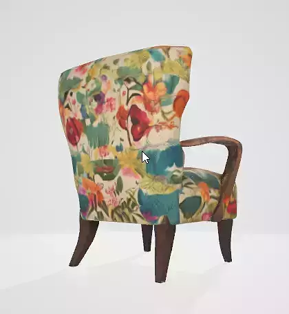 3D Decorated Chair Model  High Quality Interior Prop