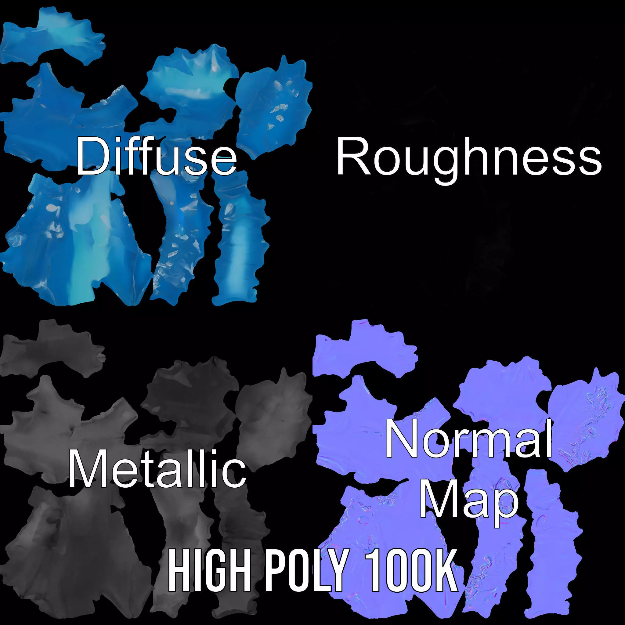 Cerulean Spiky Bracelet model pack Texture_3