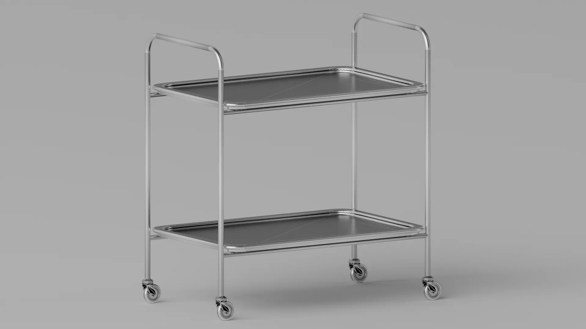 Hospital Medical Trolley Cart 3D model_12