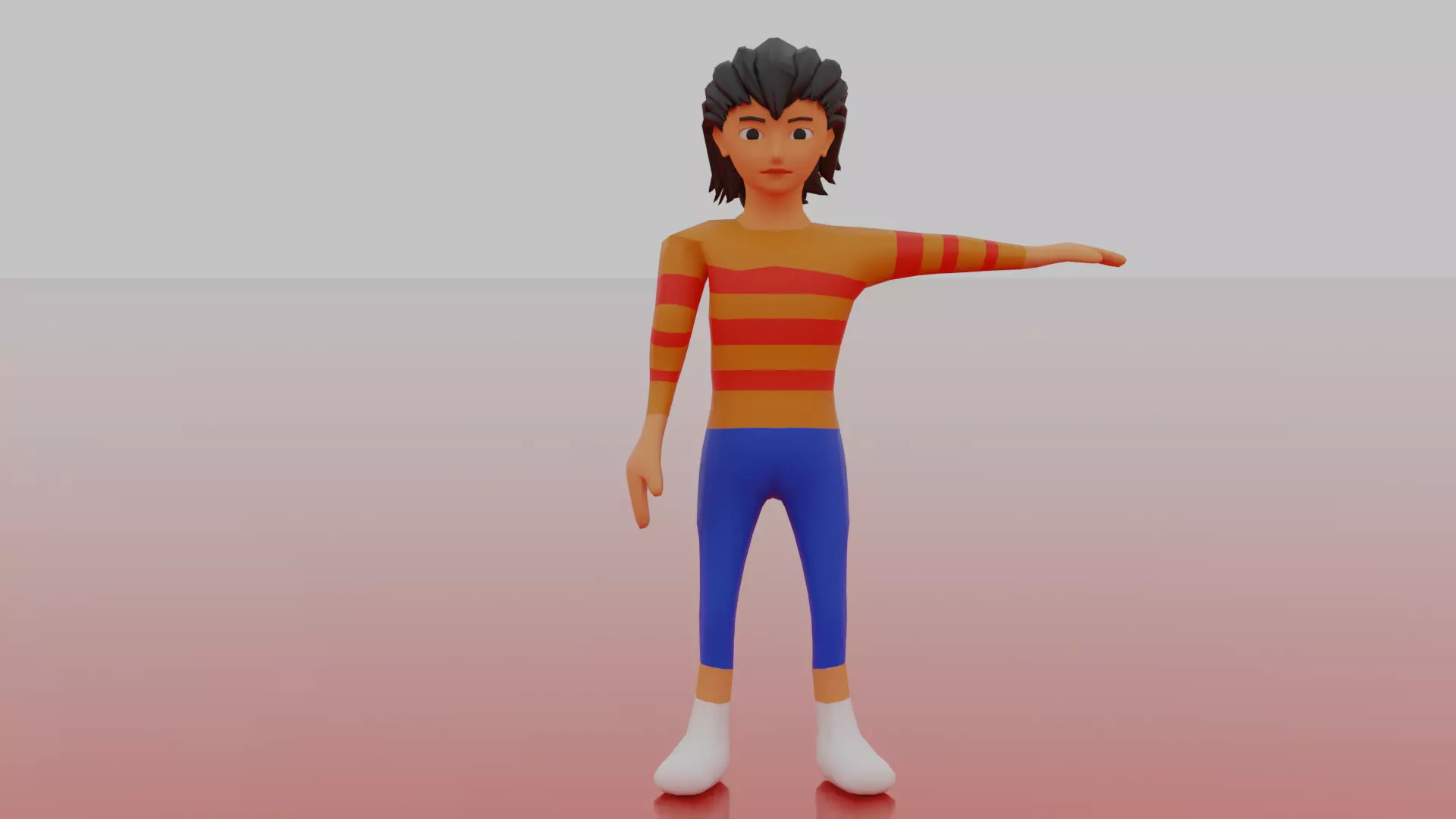 low poly cartoon character for blender Low-poly 3D model