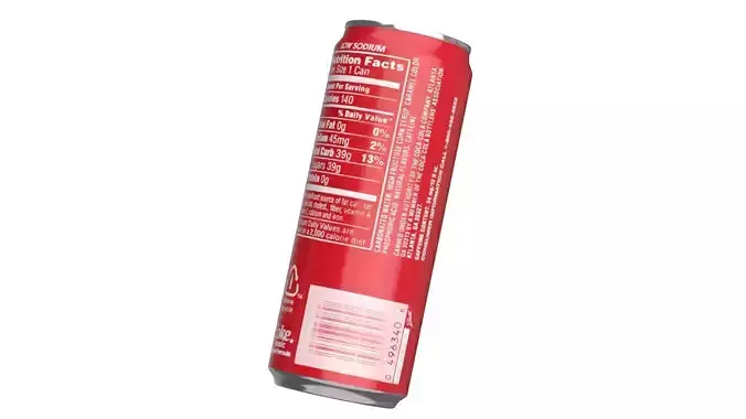 6 Pack 330ml Sleek Coca Cola Beverage Cans Packaging 3D model 6