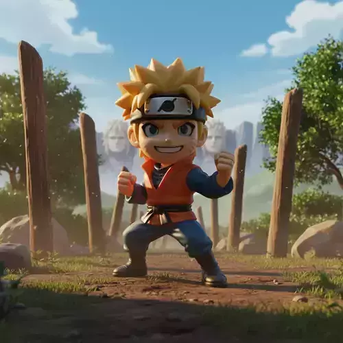 Naruto Uzumaki Chibi Stylized Collectible Figure Low-poly 3D model