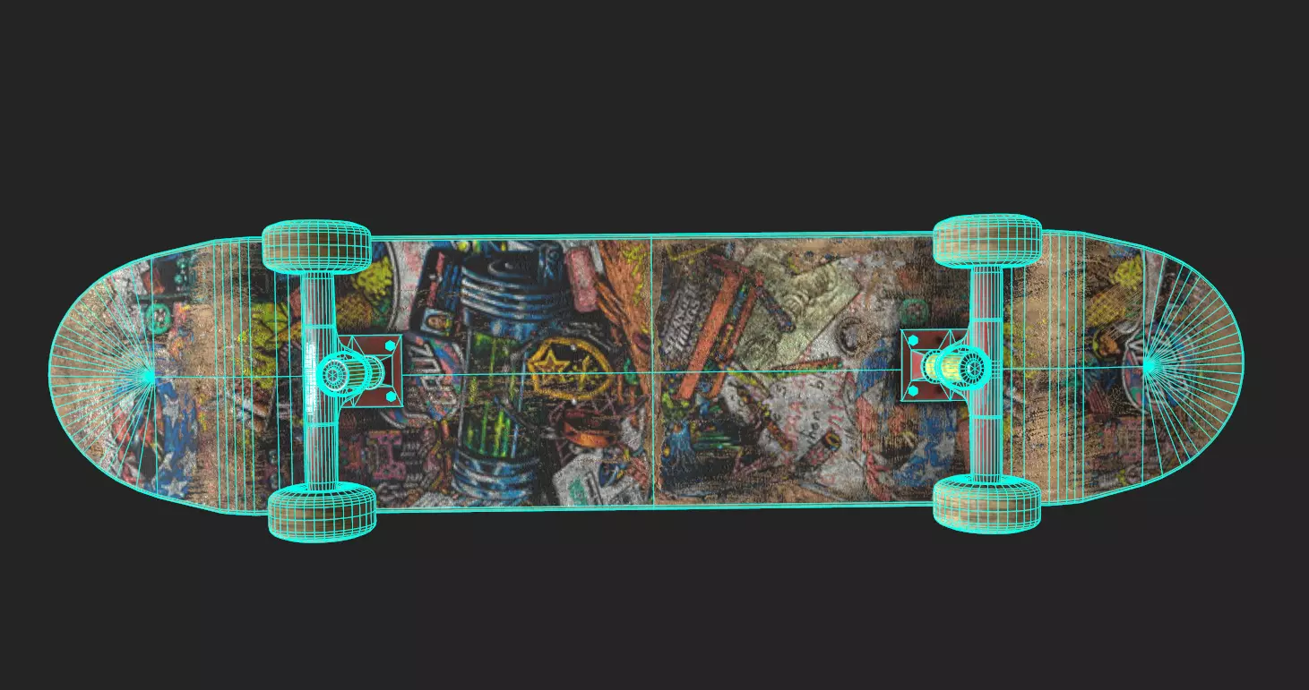 Realistic 3D Skateboard Model Low-poly 3D model_9