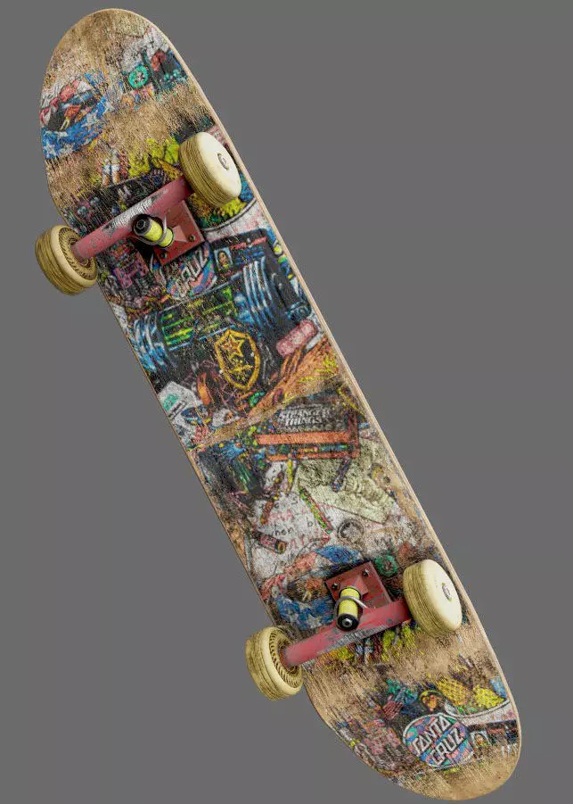 Realistic 3D Skateboard Model Low-poly 3D model_7