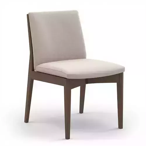 Elegant Fabric  Dark Wood Dining Chair 3D Model