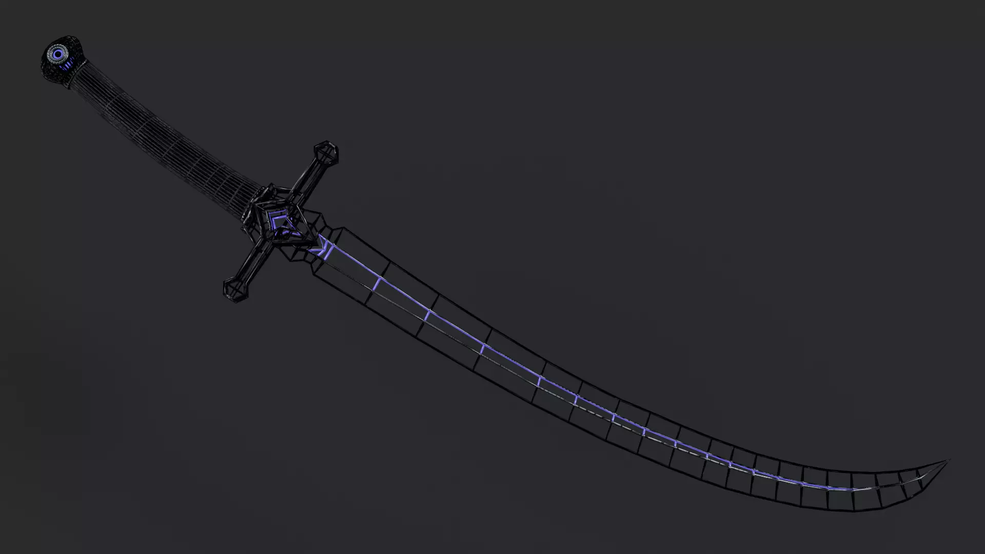 medieval   fantasy sword The Violet Requiem vol2-game ready PBR Low-poly 3D model_7