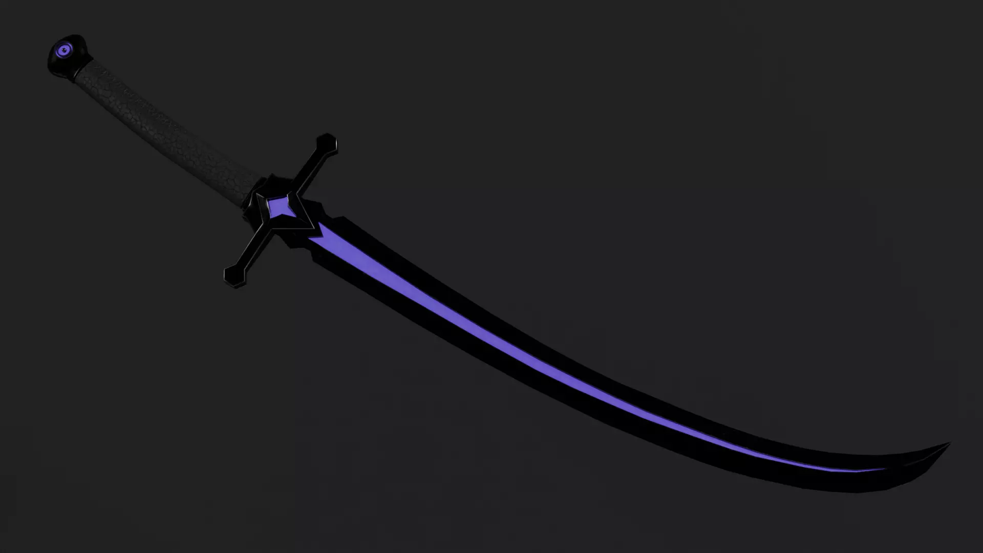 medieval   fantasy sword The Violet Requiem vol2-game ready PBR Low-poly 3D model_6
