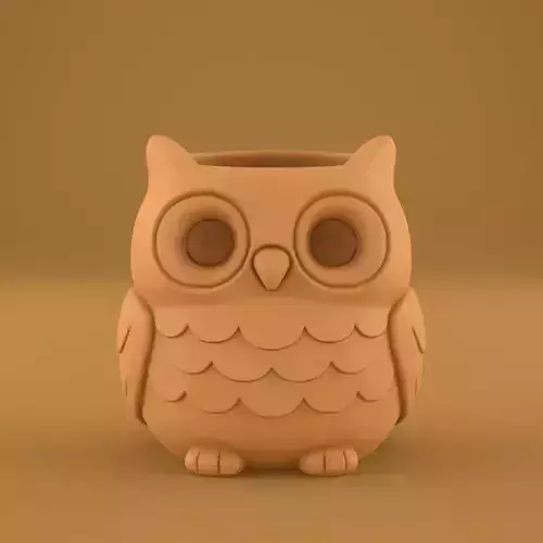 Cute Owl Planter 3D print model