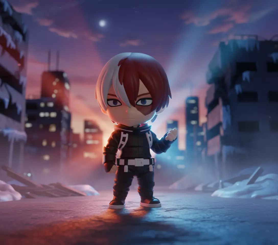 Shoto Todoroki Nendoroid Stealth Suit Chibi Figure Free low-poly 3D model