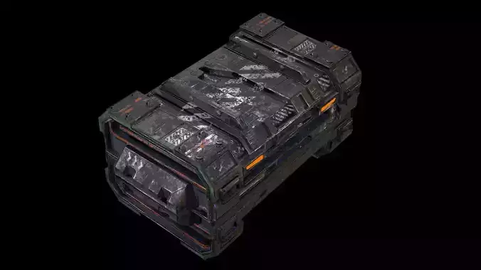 Military Crate Game Ready Low Poly 3D Model - VR
