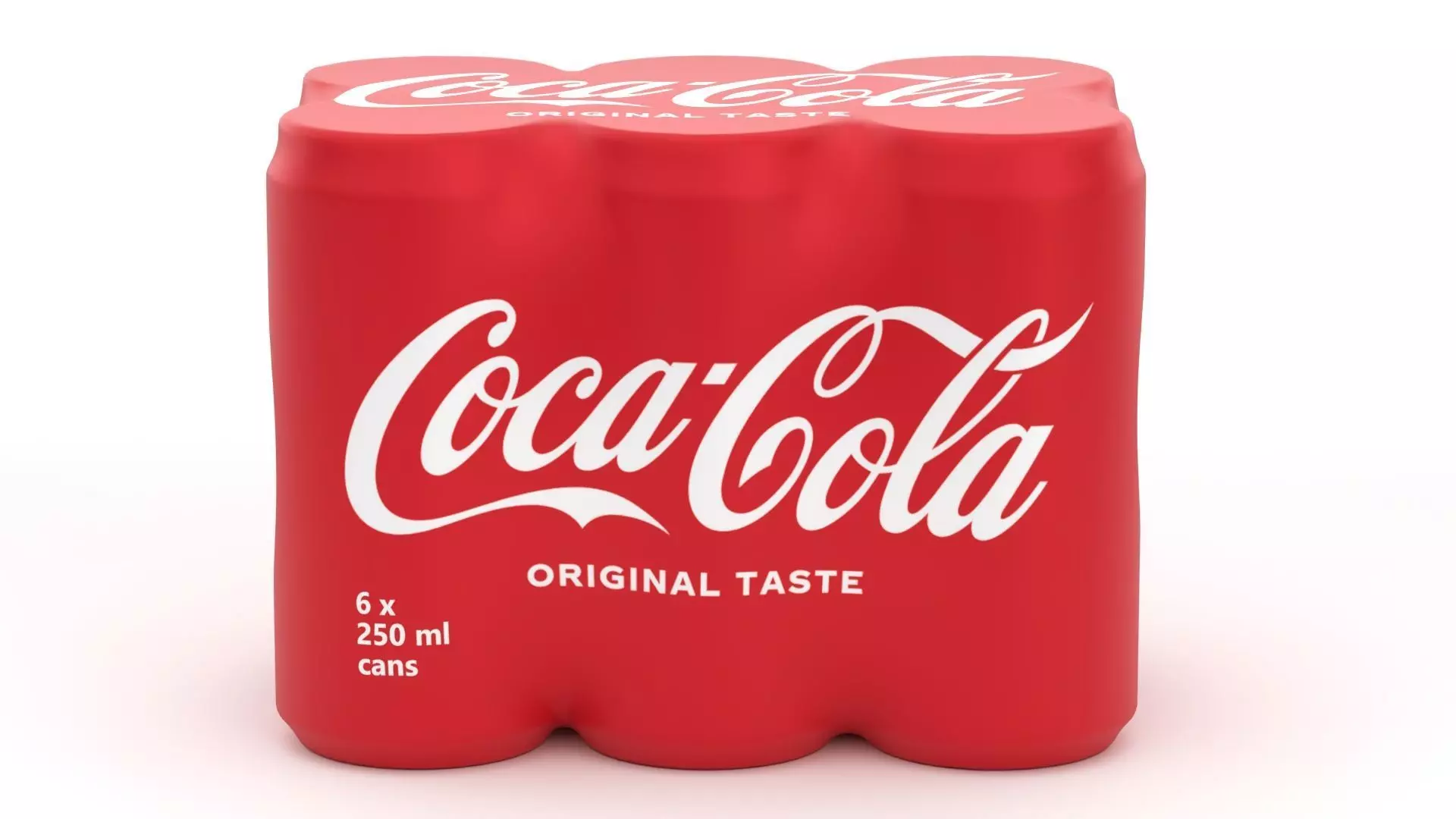 6 Pack 250ml Sleek Coca Cola Beverage Cans Packaging 3D model_2