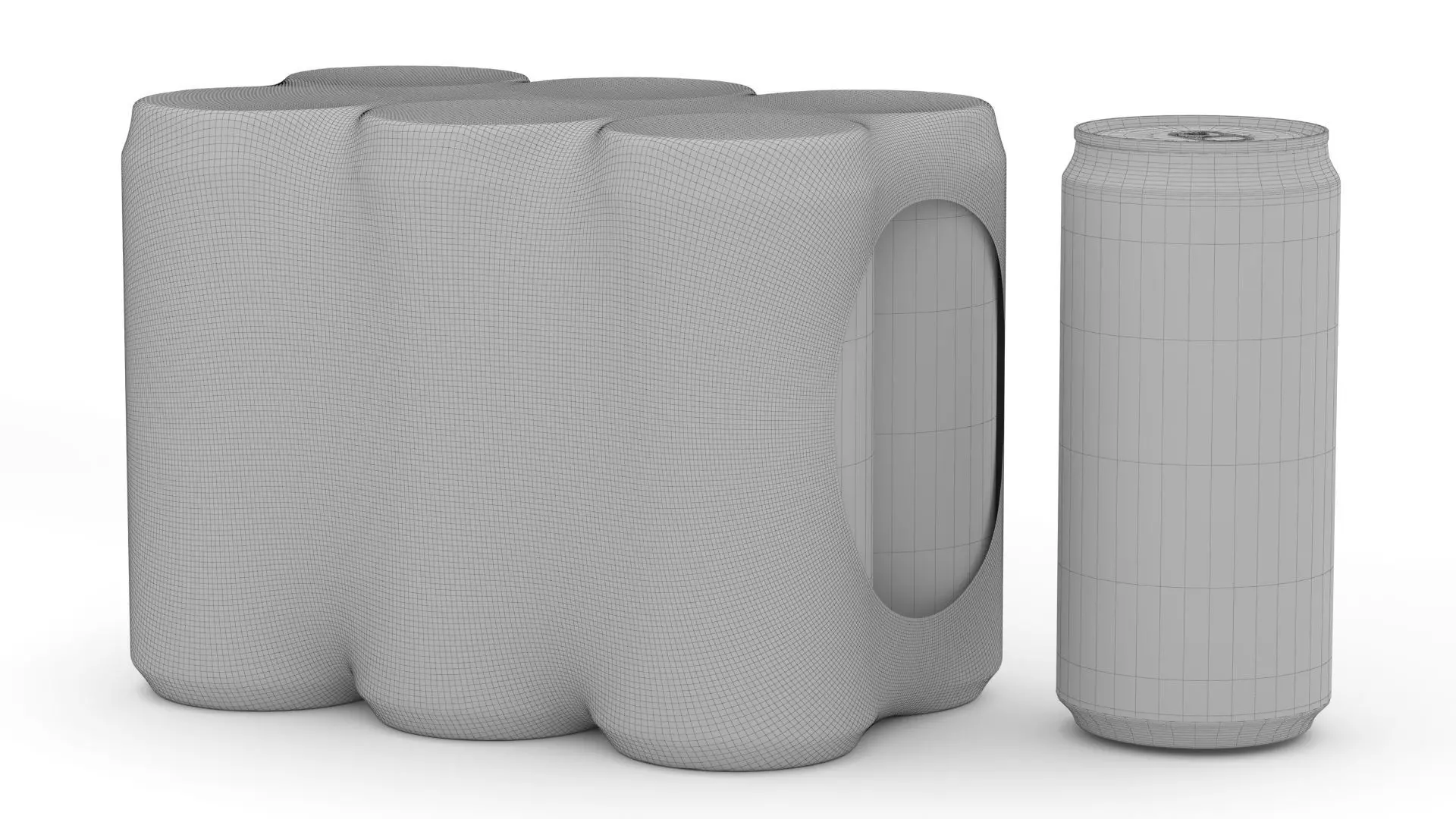 6 Pack 250ml Sleek Coca Cola Beverage Cans Packaging 3D model_20