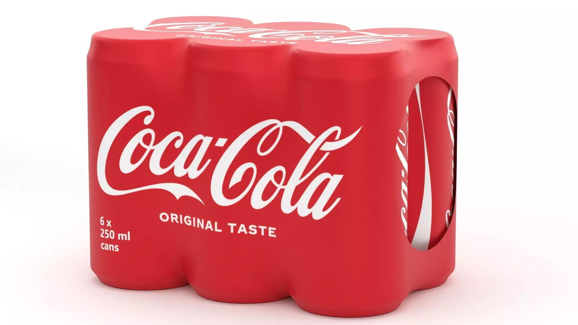 6 Pack 250ml Sleek Coca Cola Beverage Cans Packaging 3D model_1