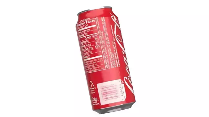 6 Pack 473ml Coca Cola Beverage Cans Packaging 3D model 7