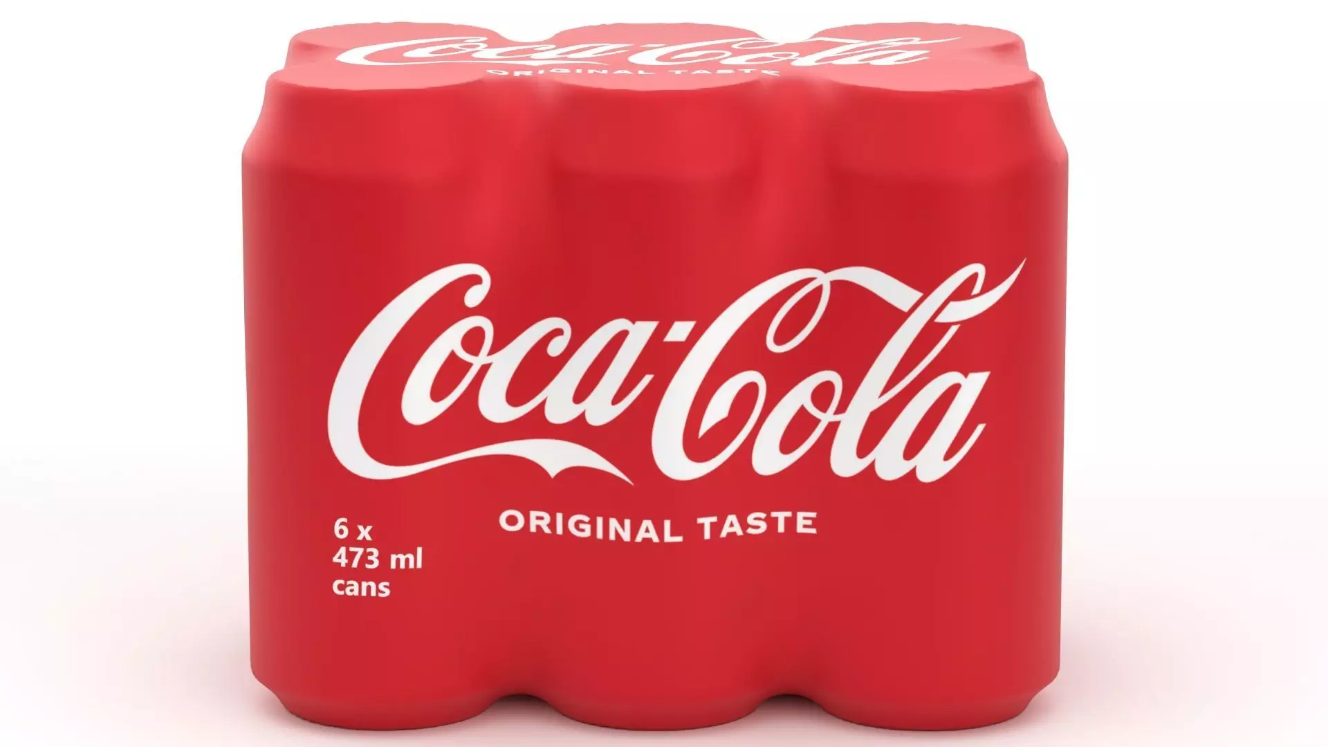 6 Pack 473ml Coca Cola Beverage Cans Packaging 3D model_2