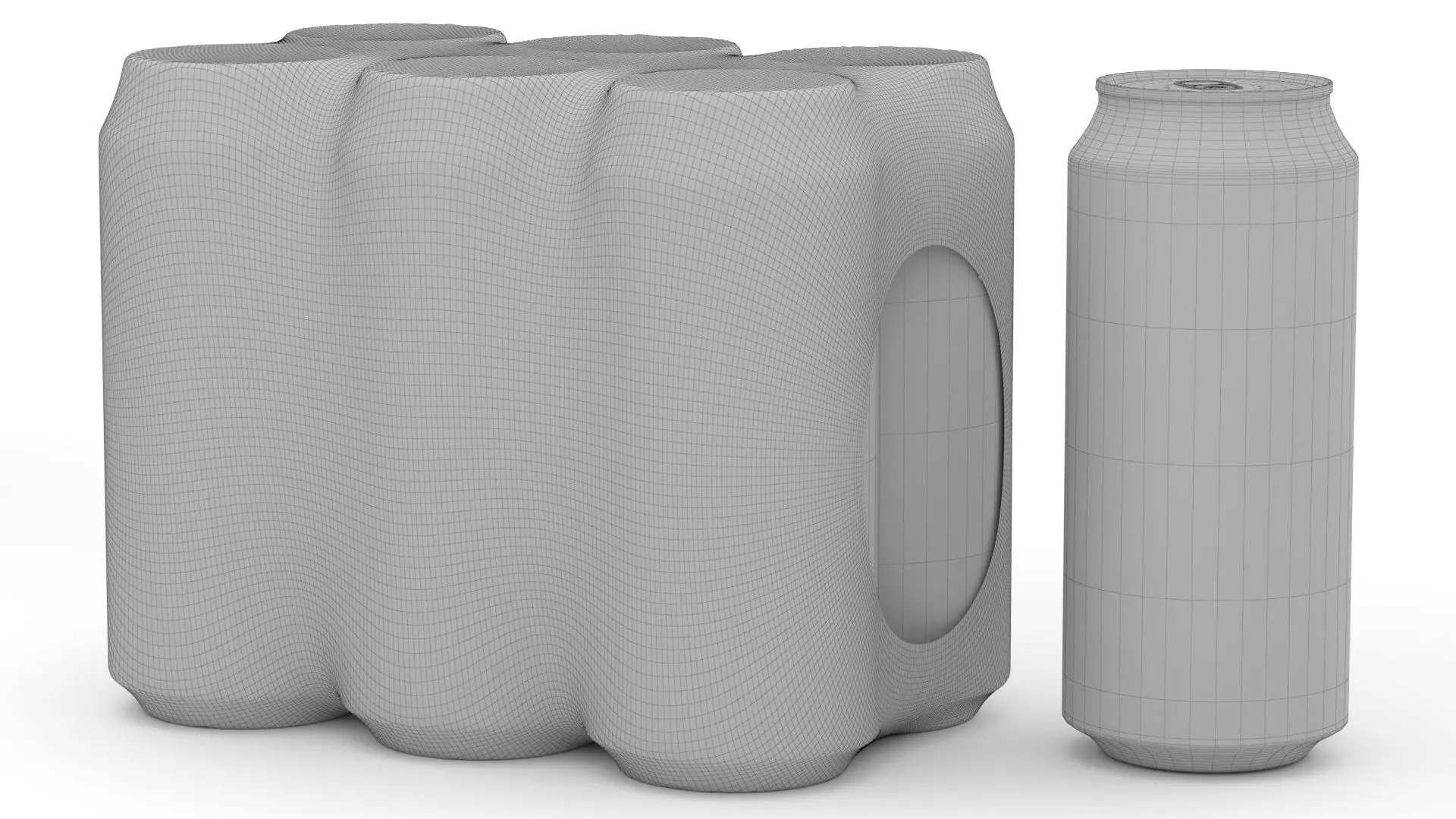 6 Pack 473ml Coca Cola Beverage Cans Packaging 3D model_20