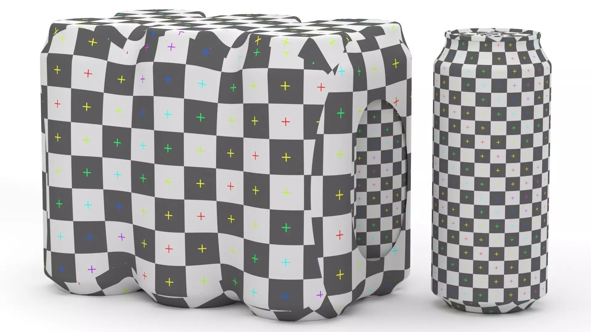 6 Pack 473ml Coca Cola Beverage Cans Packaging 3D model_13