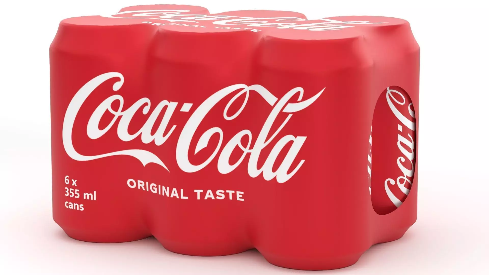 6 Pack 355ml Coca Cola Beverage Cans Packaging 3D model_1