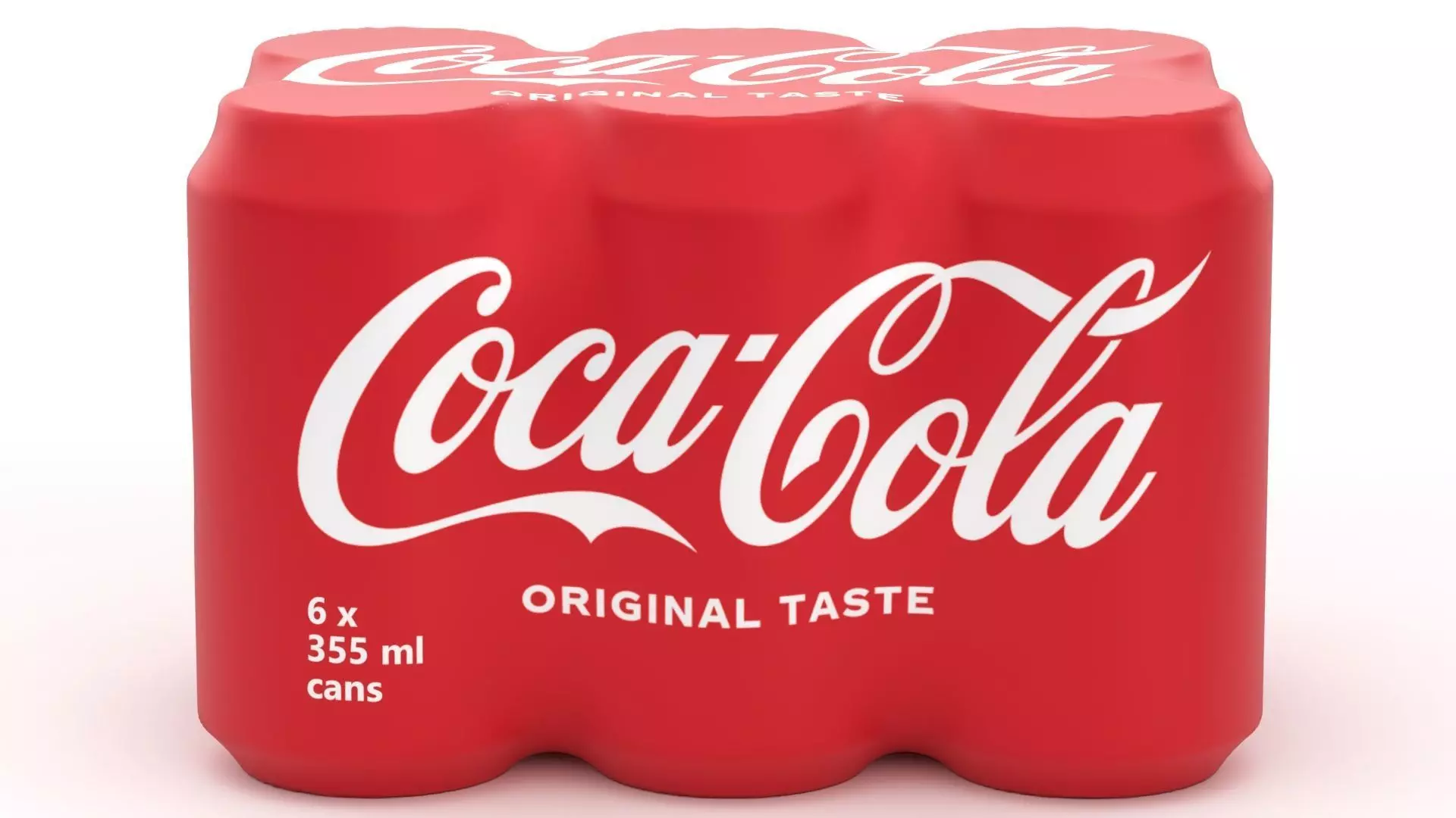 6 Pack 355ml Coca Cola Beverage Cans Packaging 3D model_3