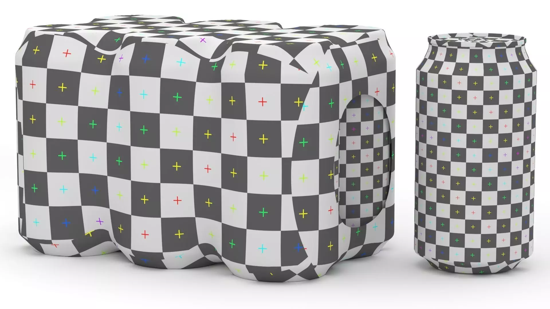 6 Pack 355ml Coca Cola Beverage Cans Packaging 3D model_14