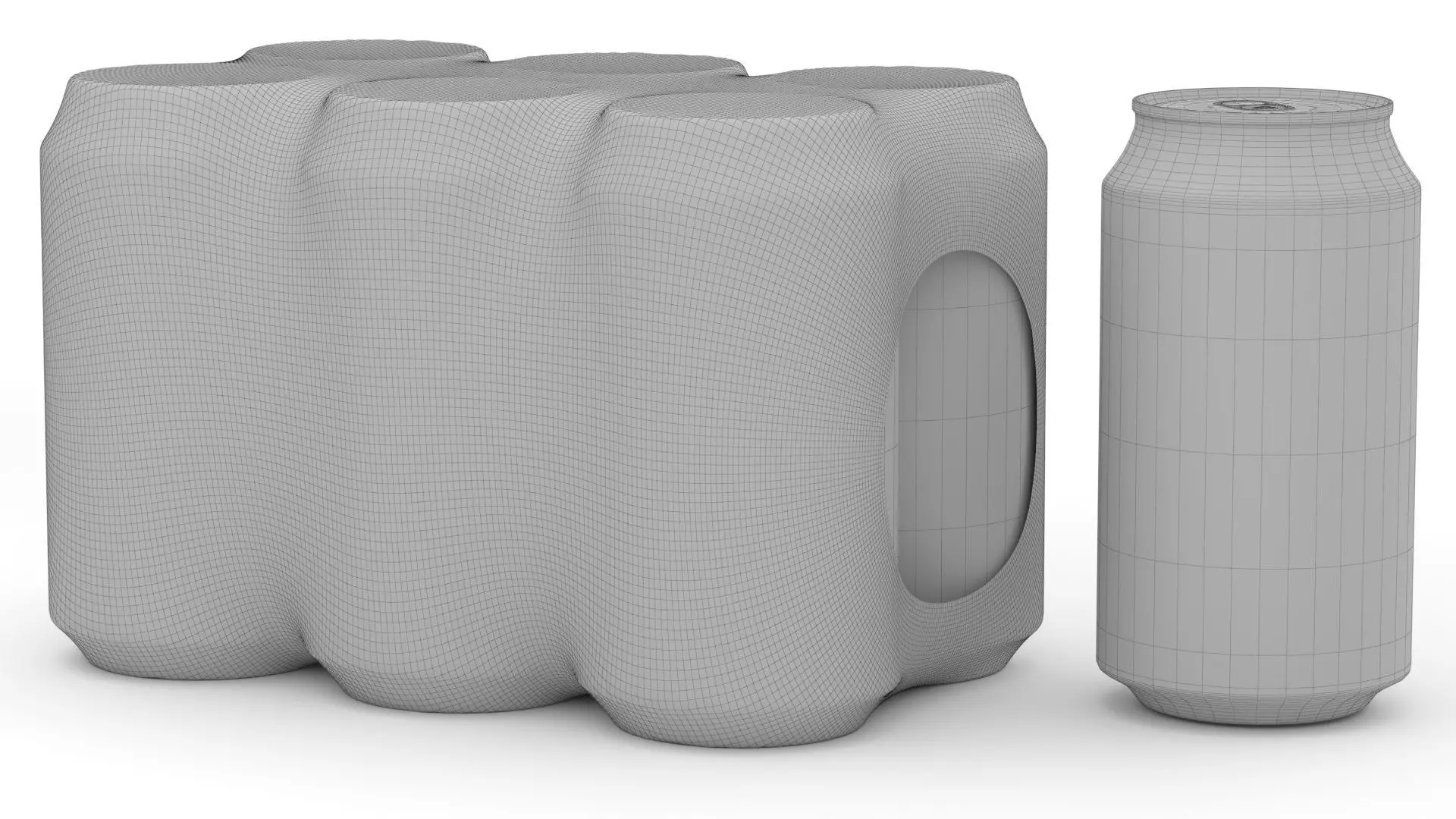 6 Pack 355ml Coca Cola Beverage Cans Packaging 3D model_20