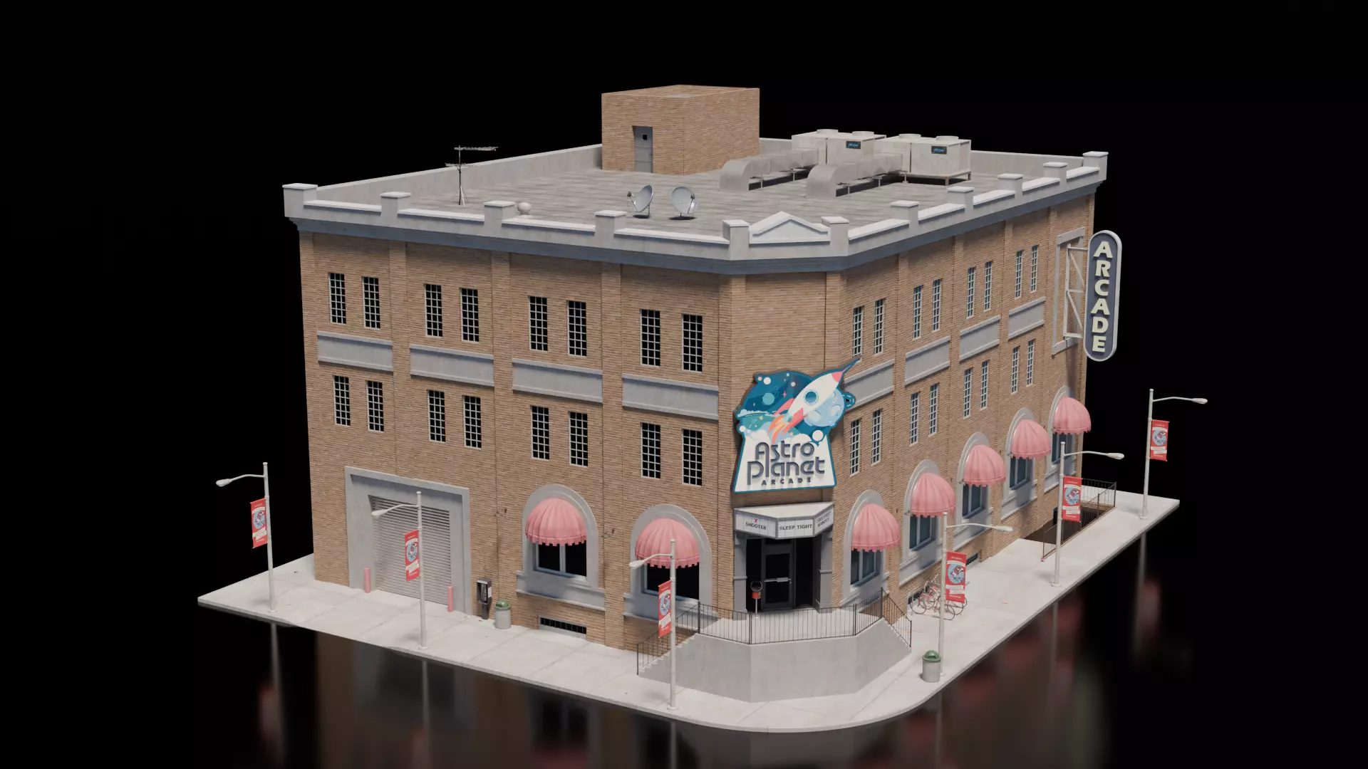 Arcade House 3D model_0