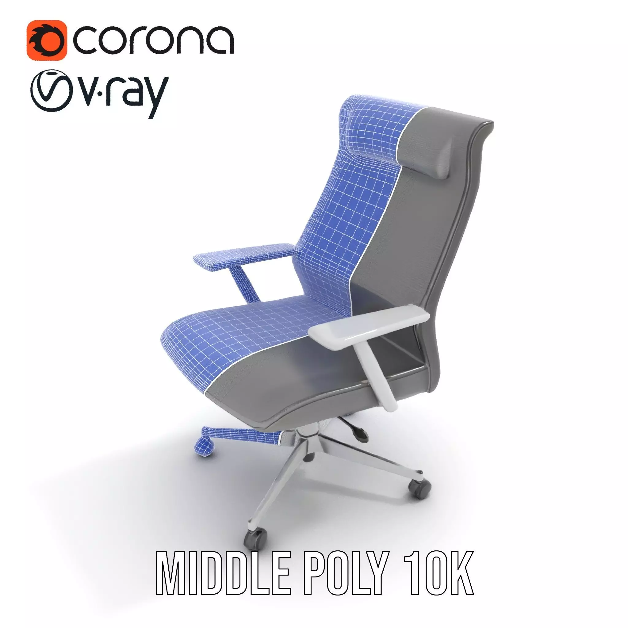Ergonomic Mesh Office Chair model pack Low-poly 3D model_13