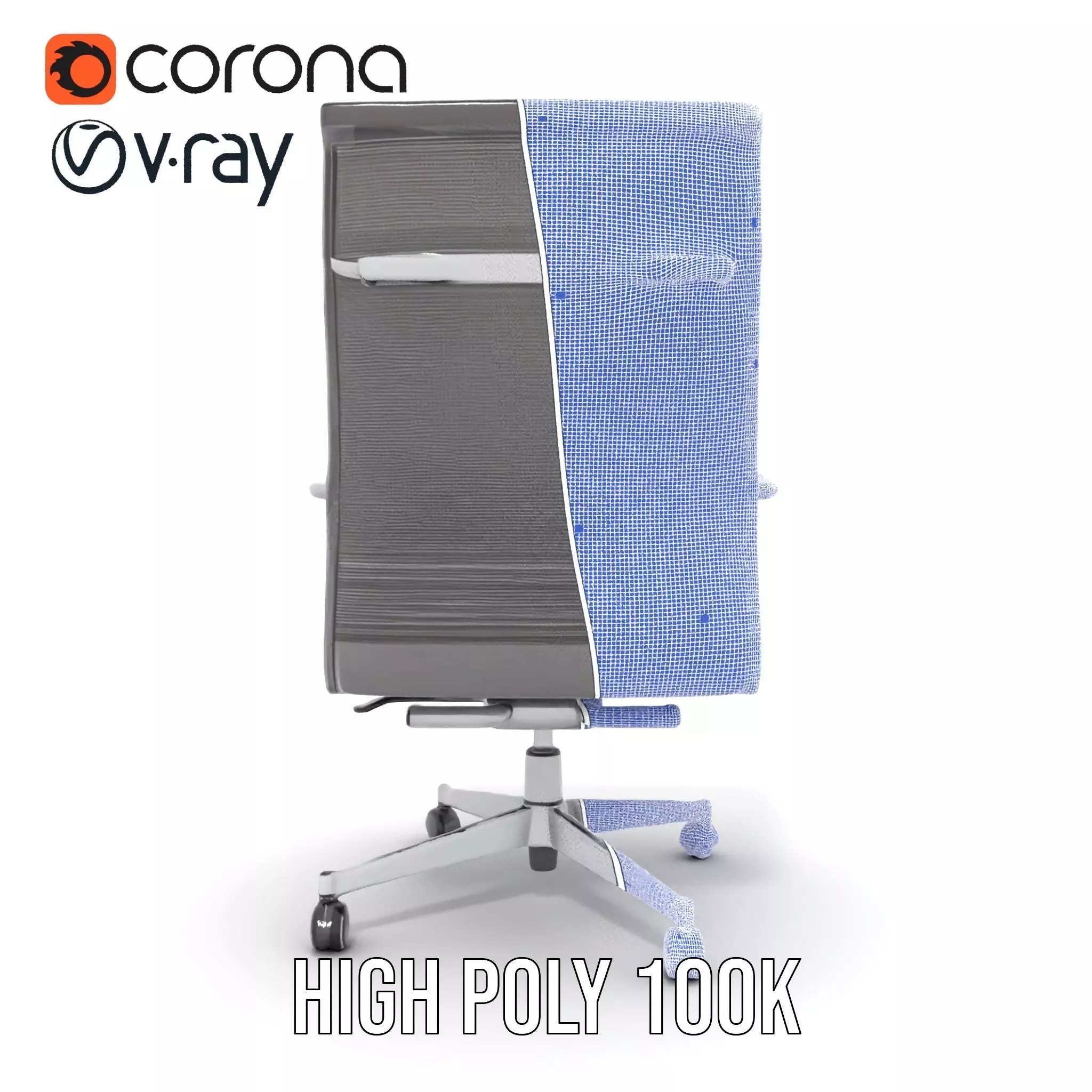 Ergonomic Mesh Office Chair model pack Low-poly 3D model_34