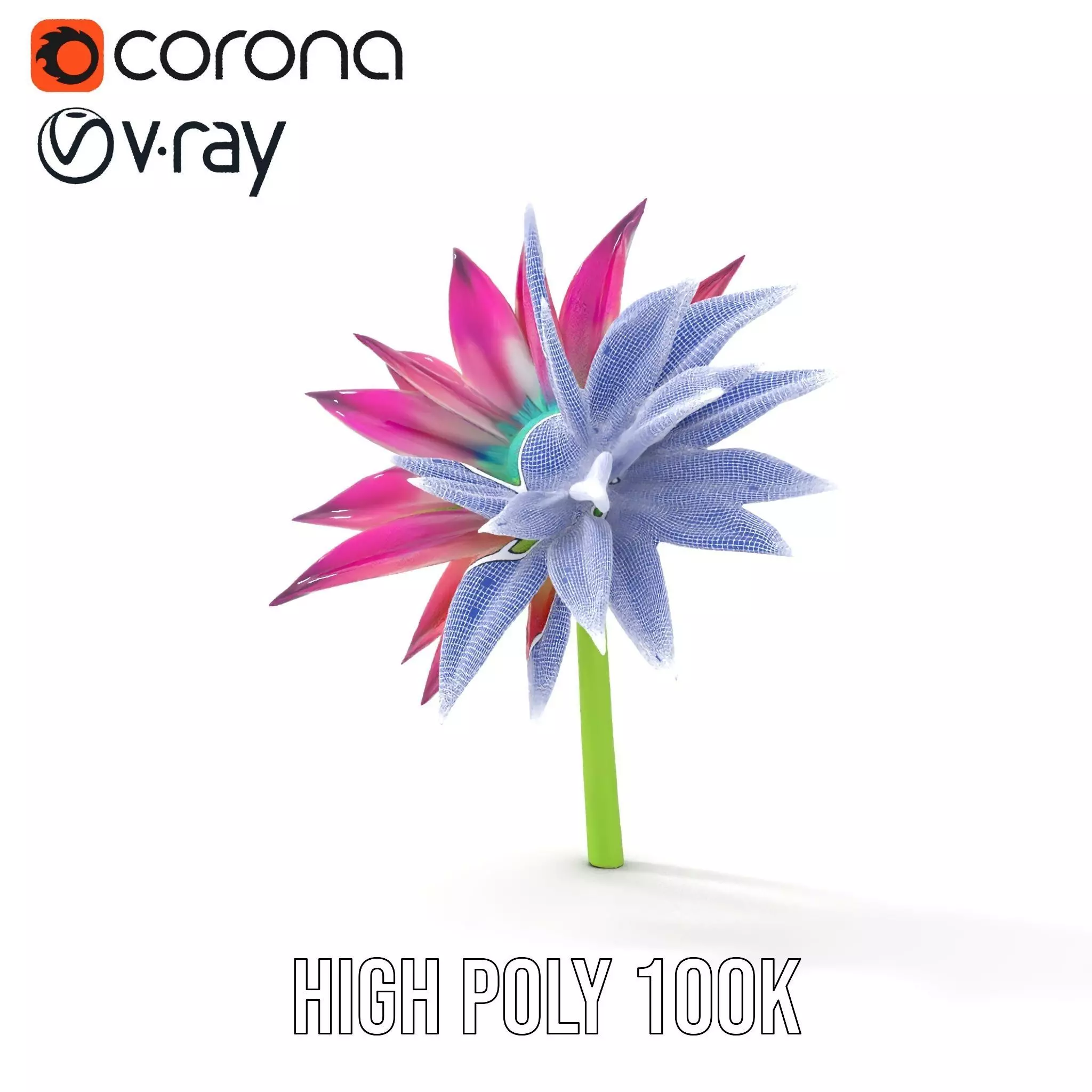Radiant Bloom Flower model pack Low-poly 3D model_32