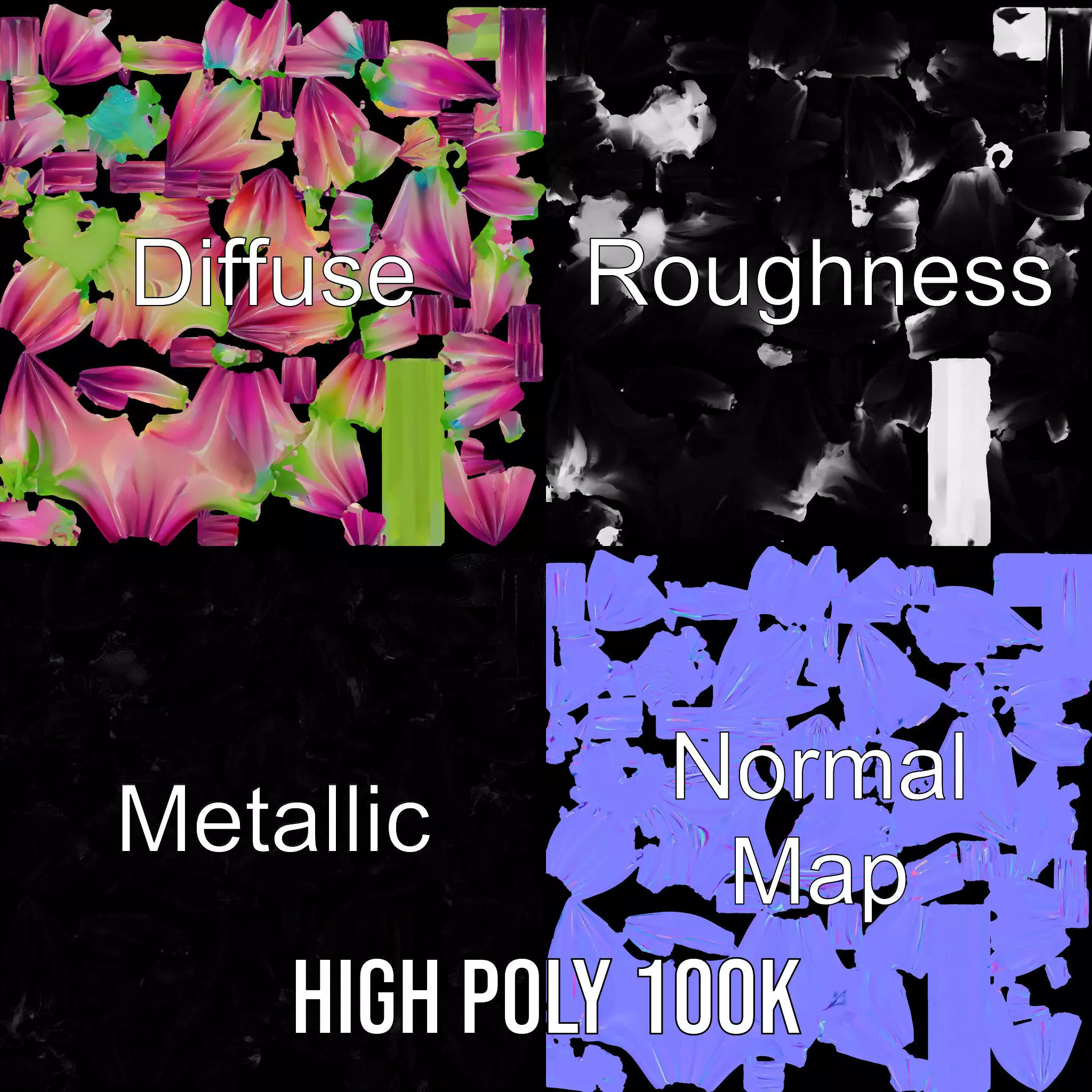 Radiant Bloom Flower model pack Low-poly 3D model_3