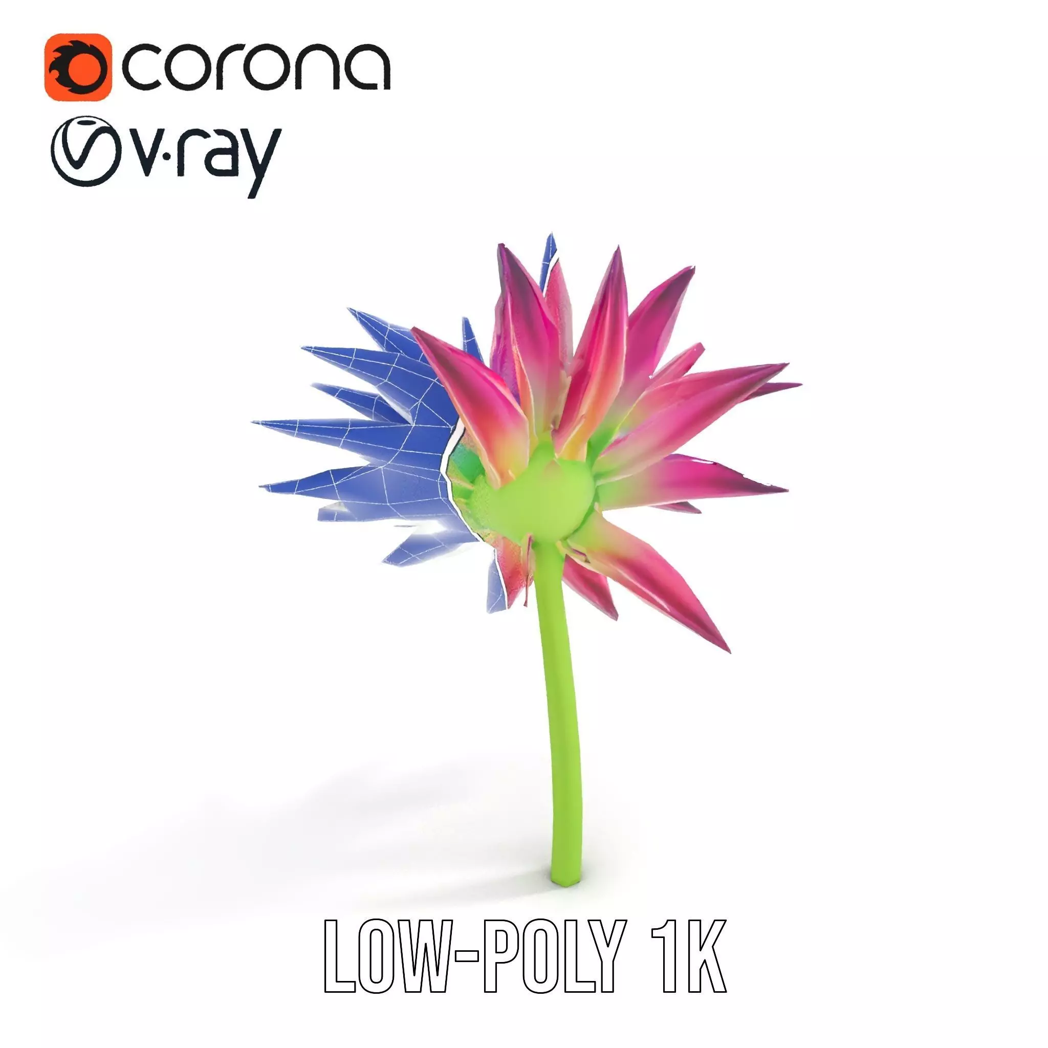 Radiant Bloom Flower model pack Low-poly 3D model_19