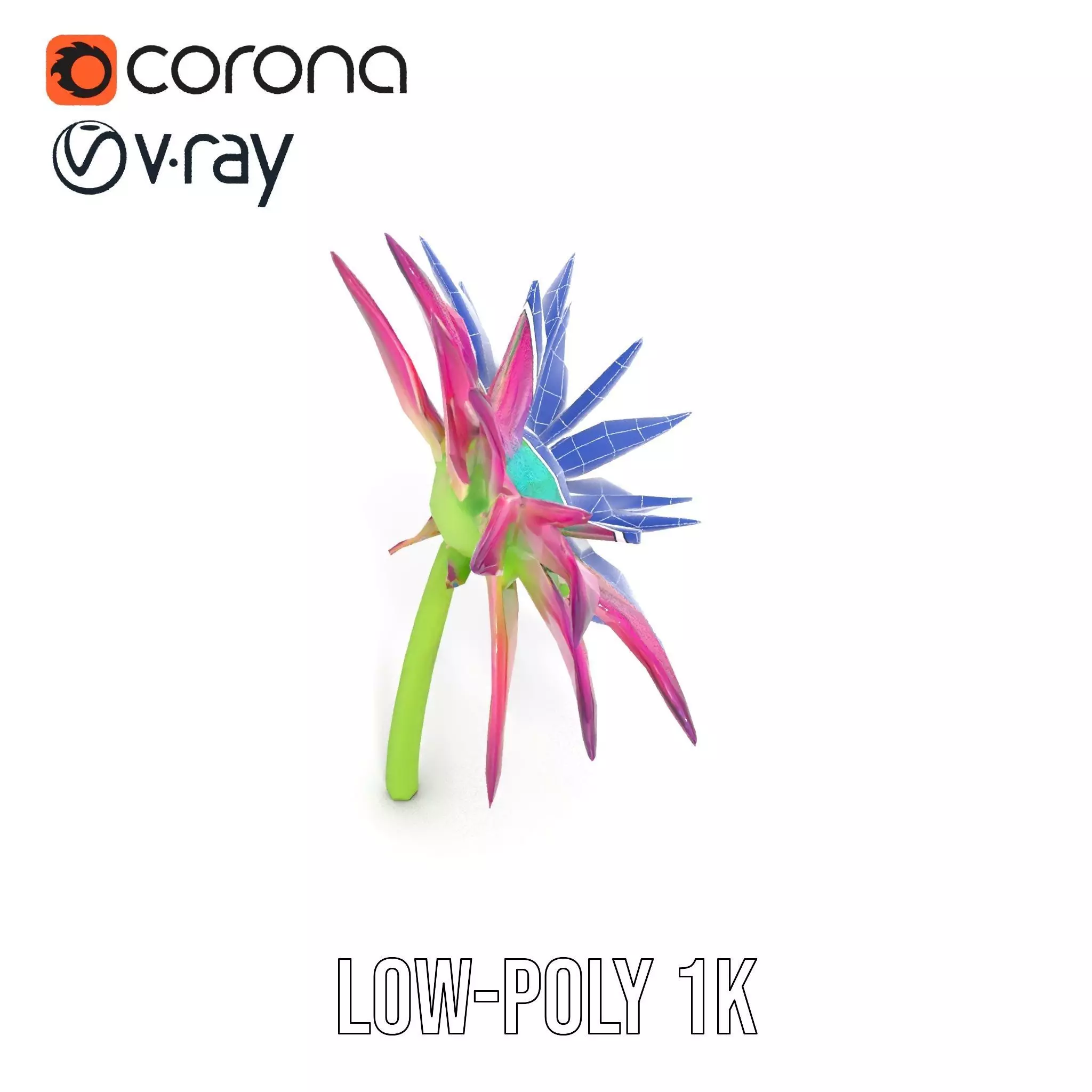 Radiant Bloom Flower model pack Low-poly 3D model_12