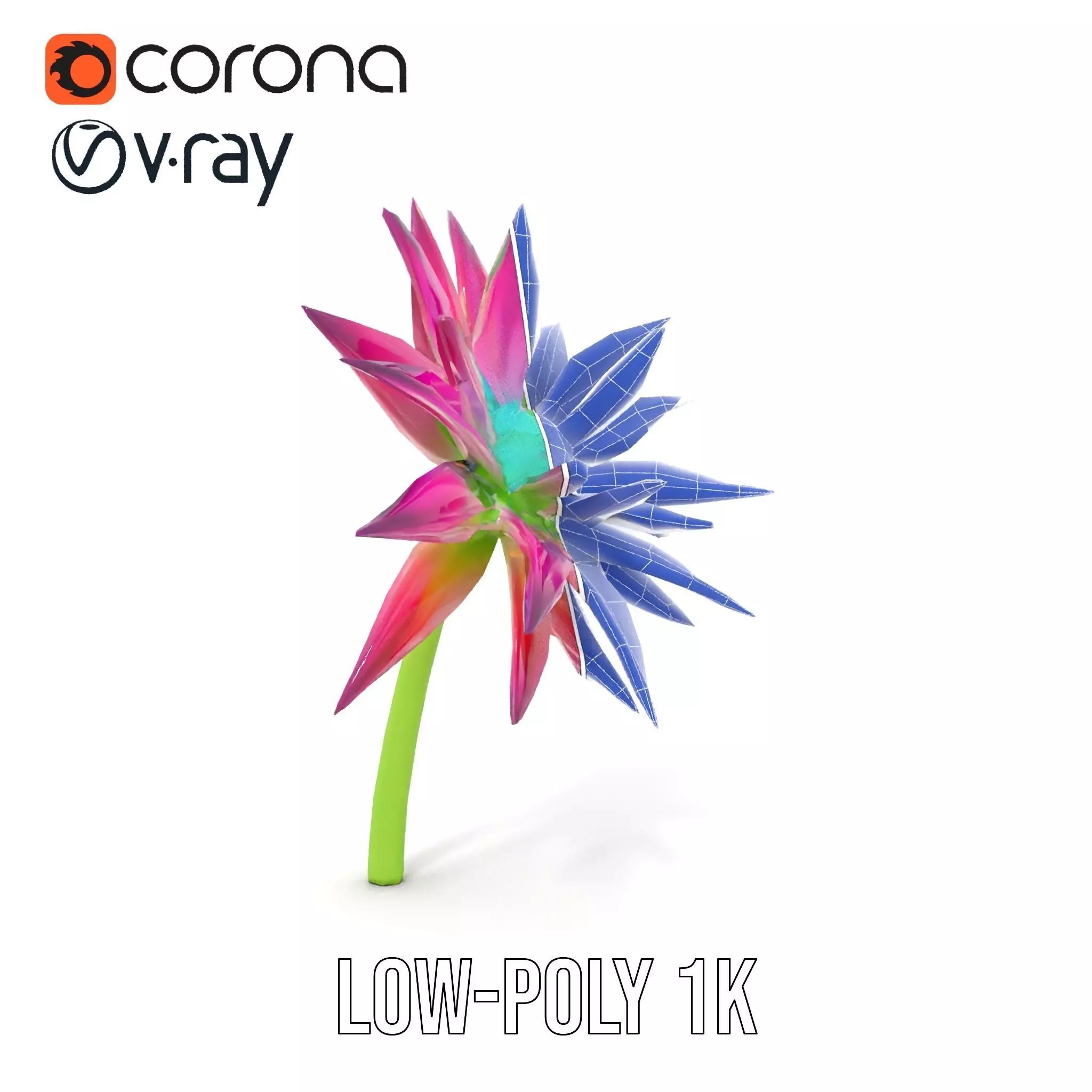 Radiant Bloom Flower model pack Low-poly 3D model_30