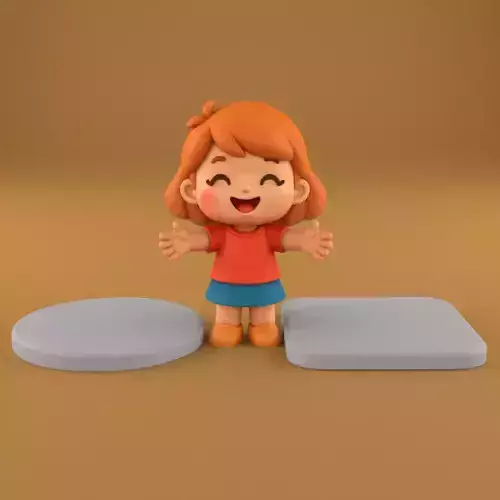 Cute Baby Hug Figurine STL Circular Rectangular Base