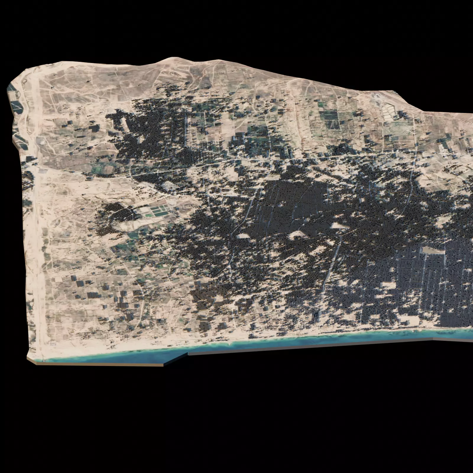 Gaza City Architectural Topographic 3D print model_7