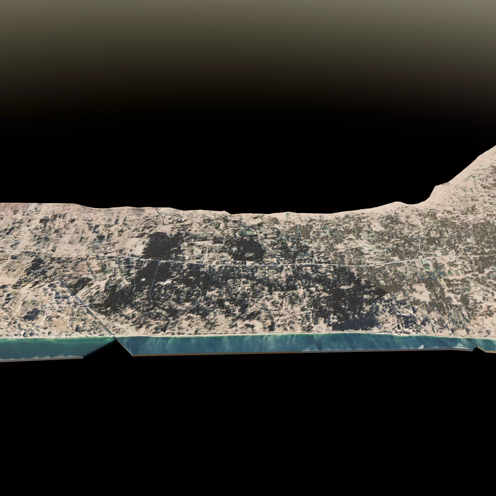 Gaza City Architectural Topographic 3D print model_4