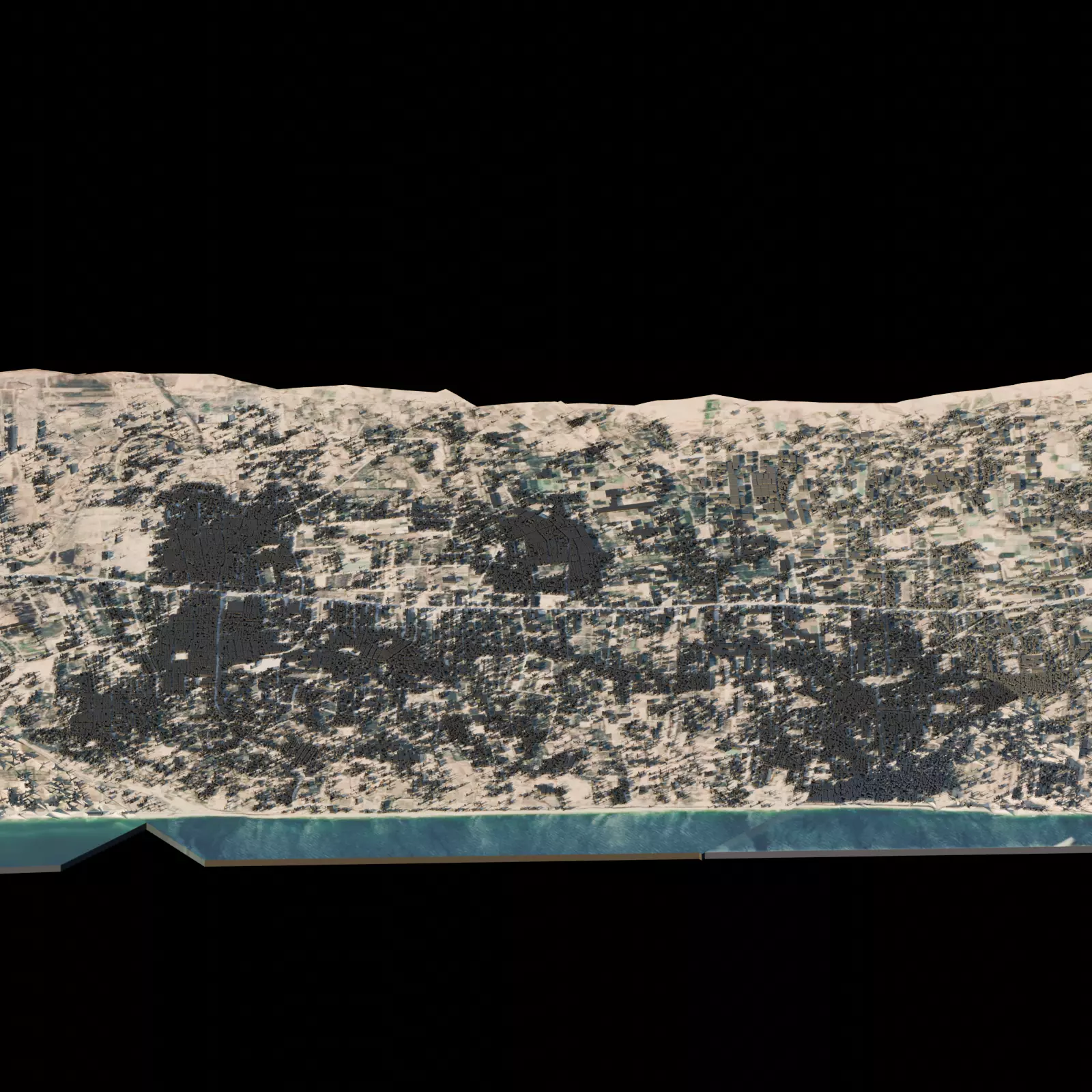 Gaza City Architectural Topographic 3D print model_5