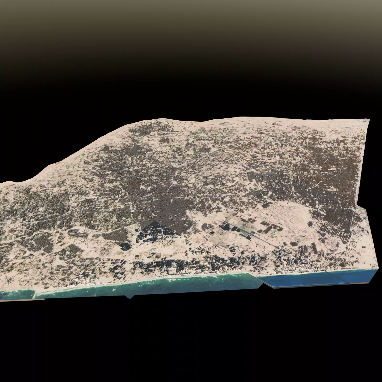 Gaza City Architectural Topographic 3D print model_3