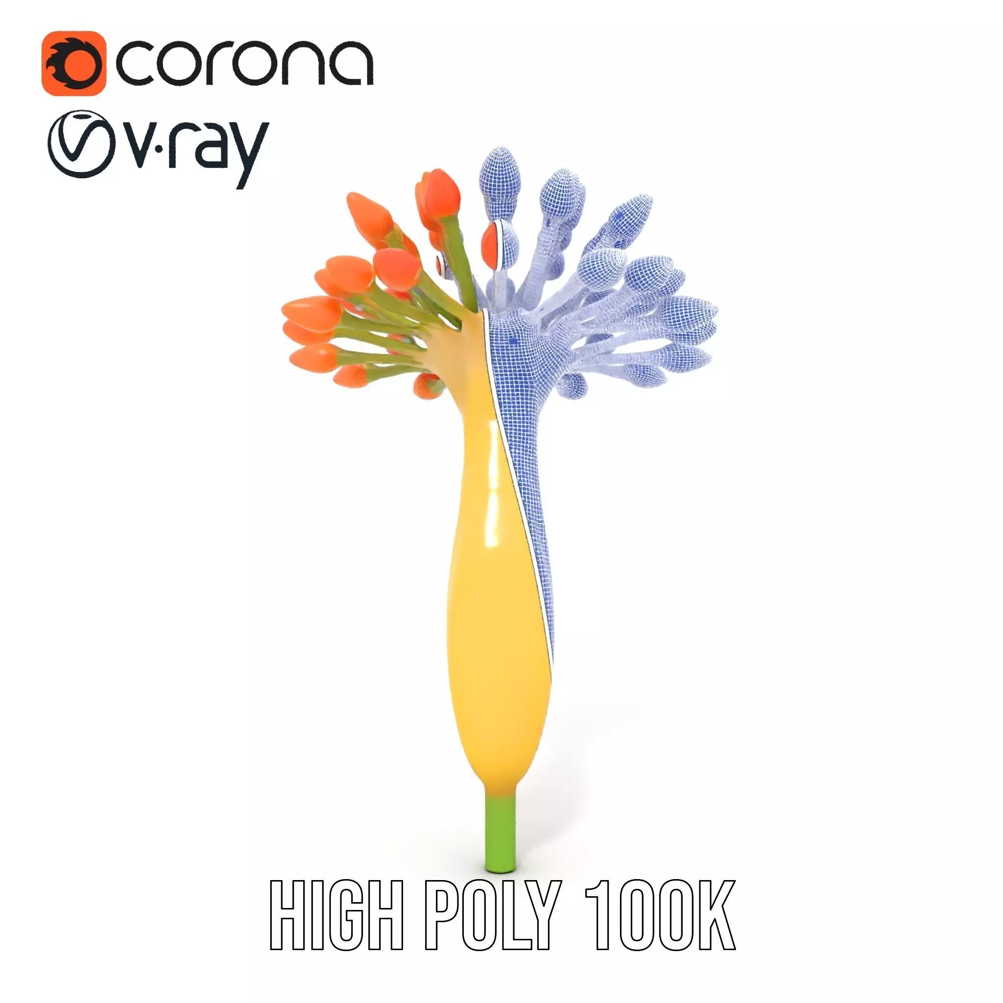 Orange Blossom Bloom model pack Low-poly 3D model_34