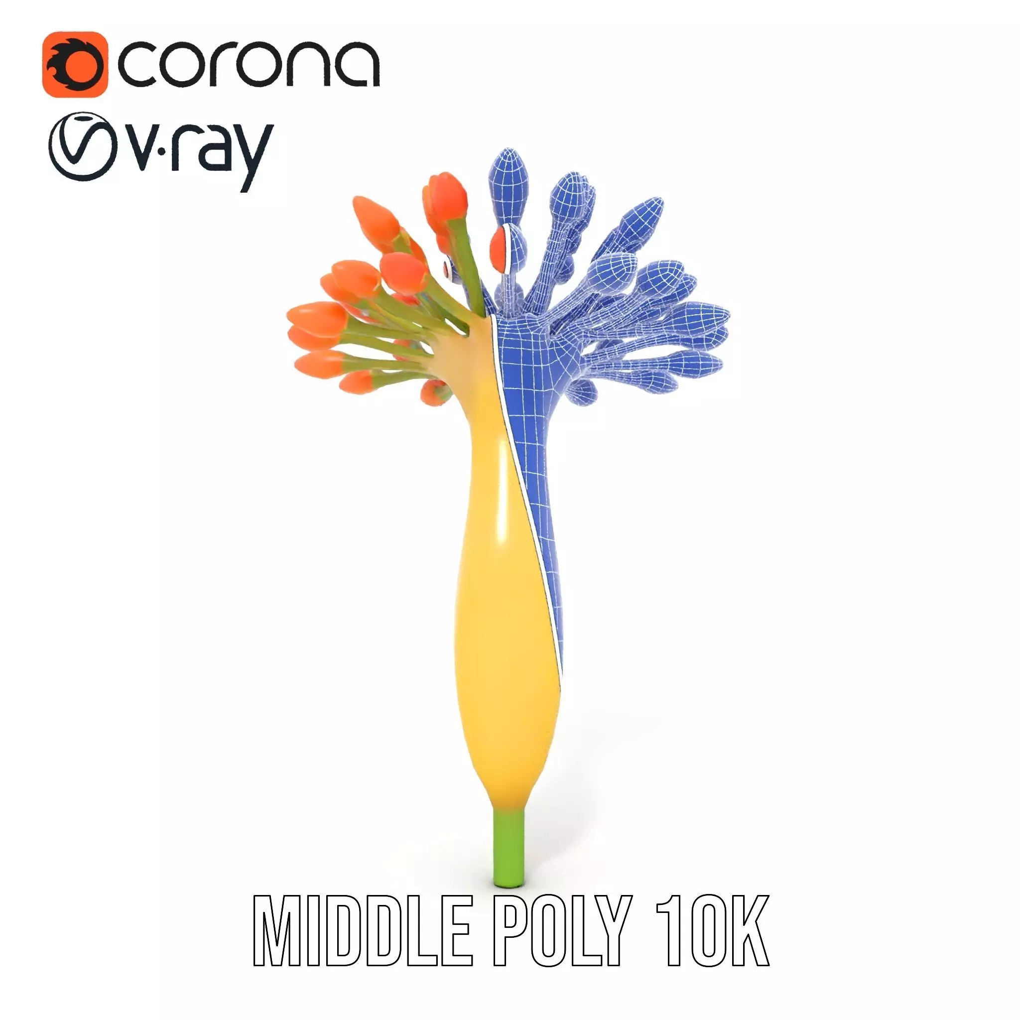 Orange Blossom Bloom model pack Low-poly 3D model_19