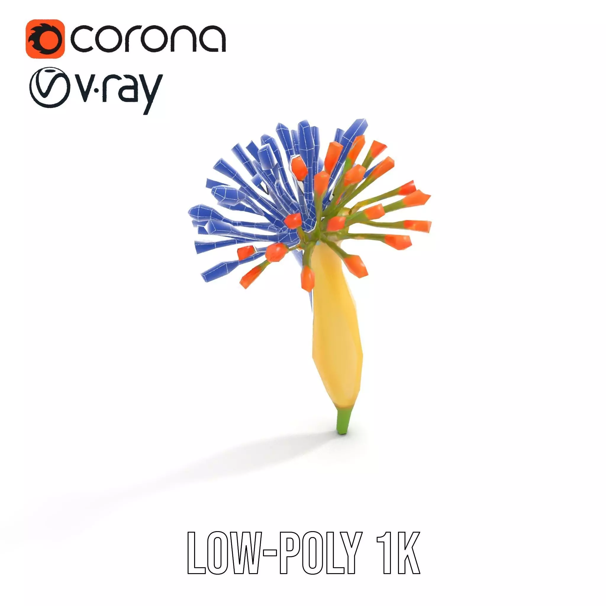 Orange Blossom Bloom model pack Low-poly 3D model_17