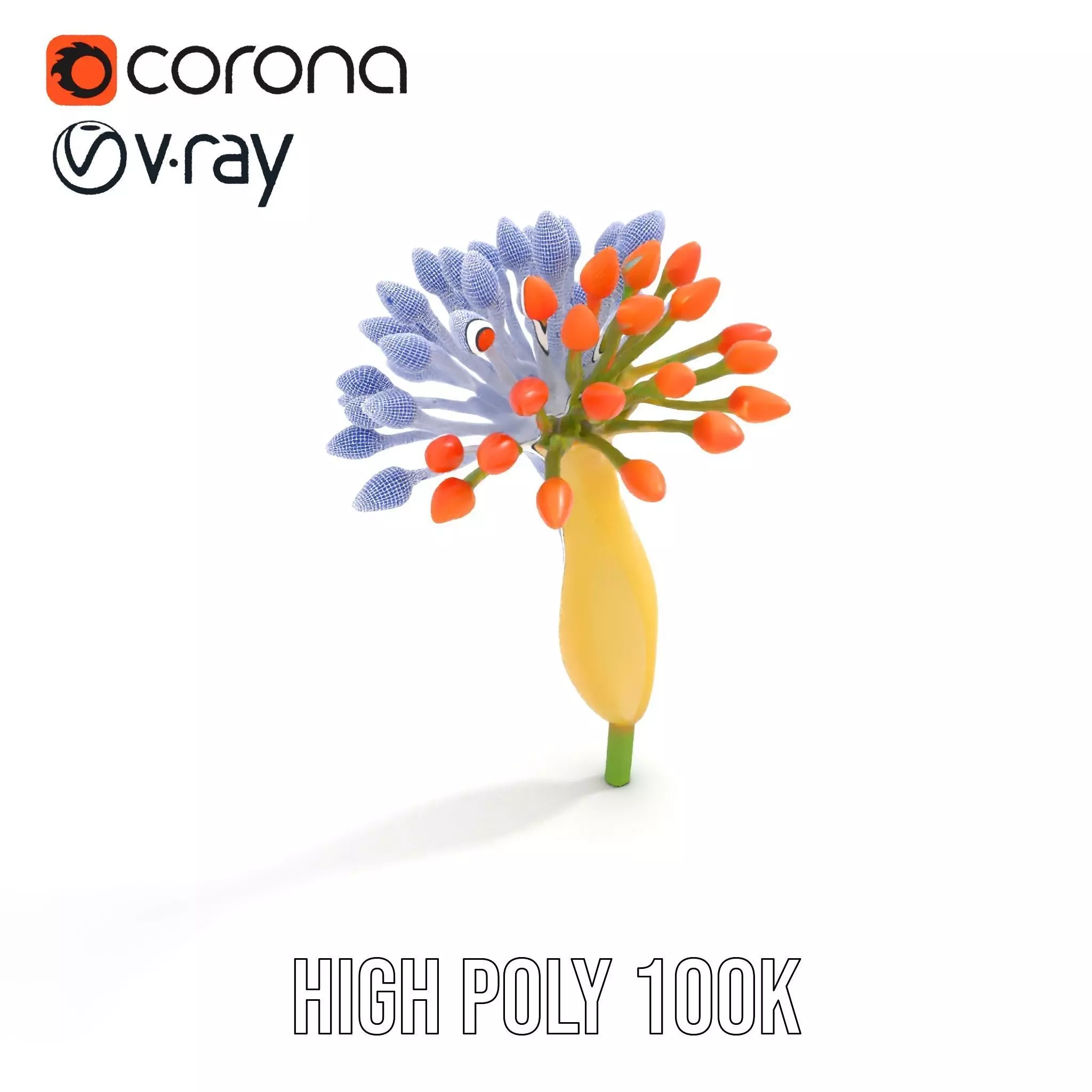 Orange Blossom Bloom model pack Low-poly 3D model_18