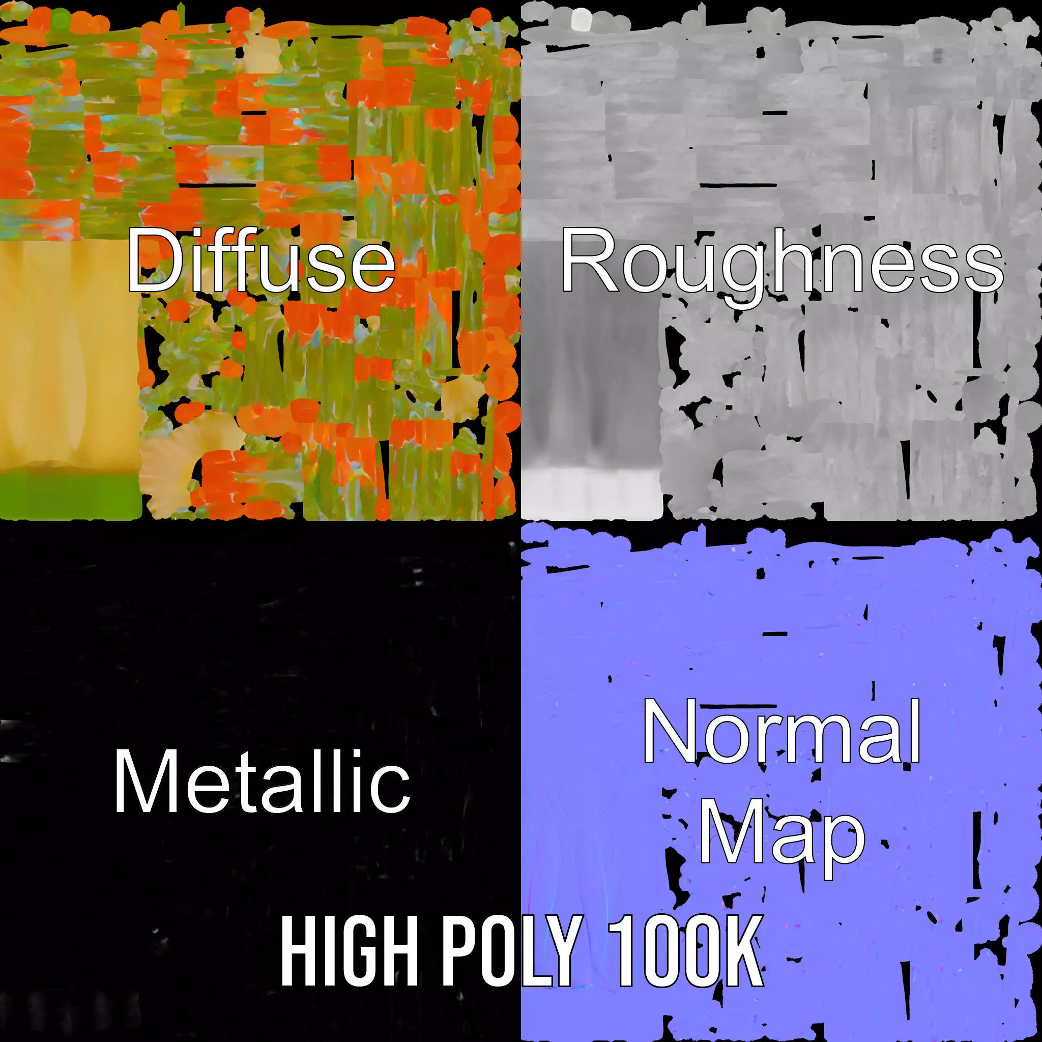 Orange Blossom Bloom model pack Low-poly 3D model_3