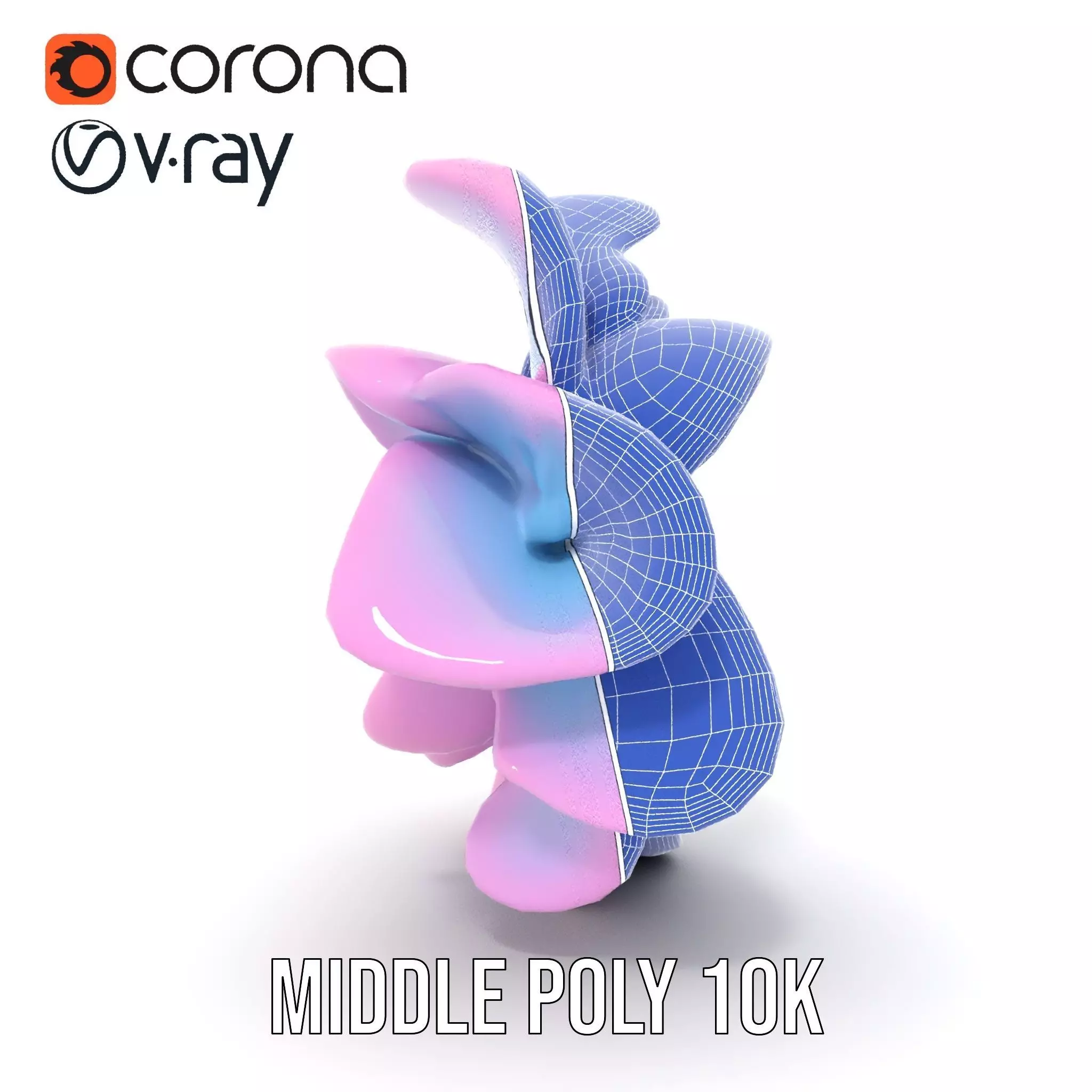 Iridescent Spiral Blossom model pack Low-poly 3D model_29