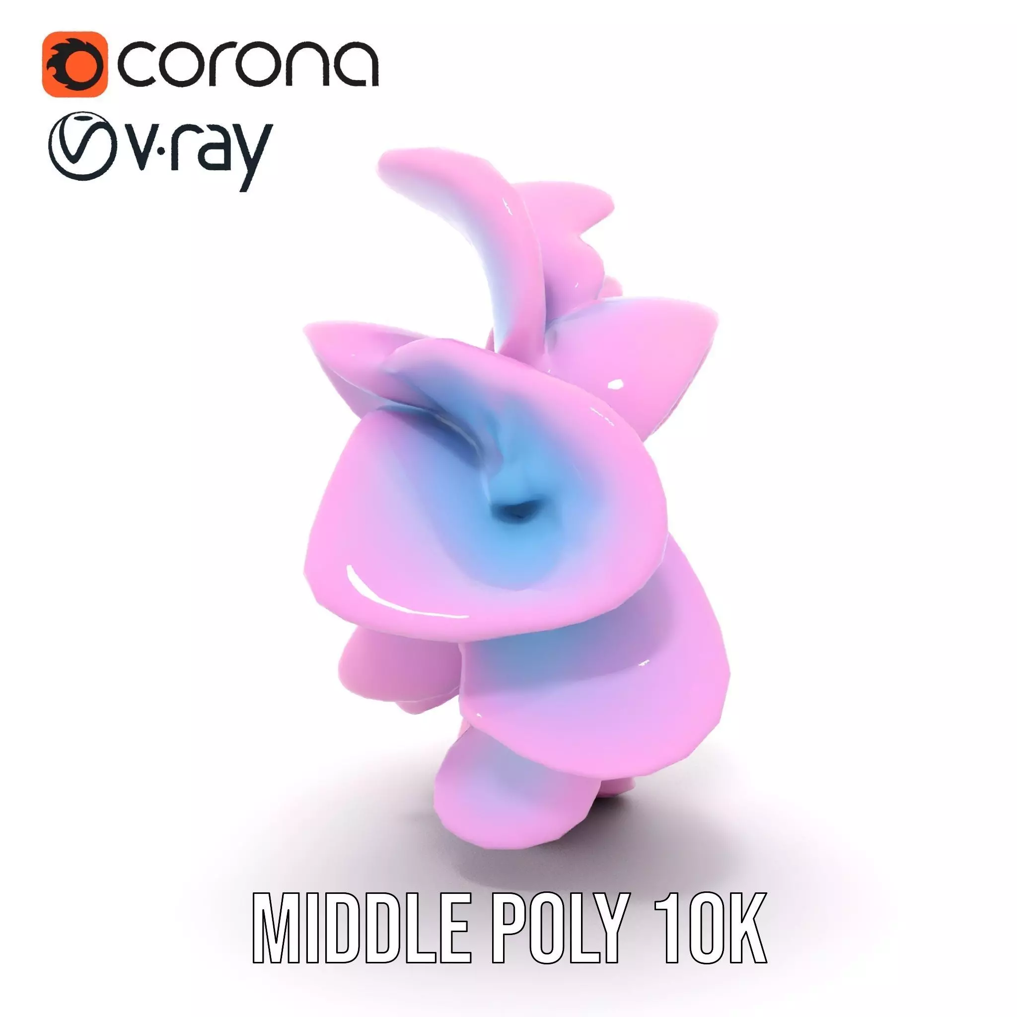 Iridescent Spiral Blossom model pack Low-poly 3D model_24